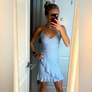 Blue Striped Sleeveless Dress